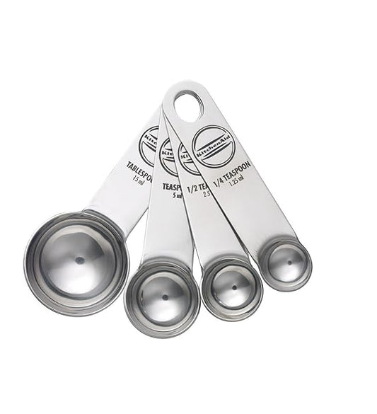 KitchenAid Stainless Steel Measuring Spoon 4-Pieces - Silver