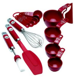 KitchenAid Plastic Mixing Set, (5-Pieces, Empire Red)